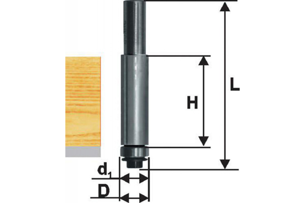 Фреза кромочная прямая (12.7х25 мм; хвостовик 8 мм) по ДСП Энкор 28053