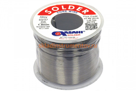 Припой (1 мм, 0.25 кг, Sn63/Pb37, СF60 флюс RA) ASAHI 00-00004403