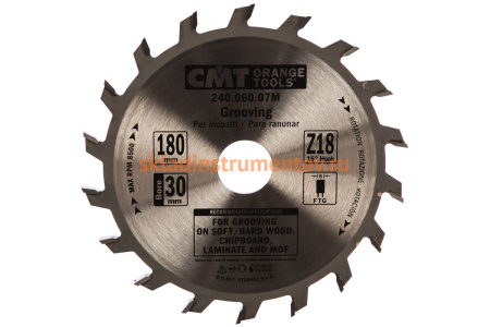 Диск пильный по дереву (180х30х6/3 мм; Z18) CMT 240.060.07M