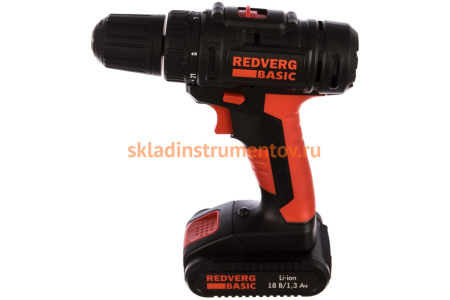 Аккумуляторная дрель-шуруповерт REDVERG Basic SD18L/1-2 6628621