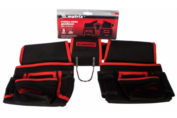 Сумка-пояс двойная (20 карманов; держатель для молотка) MATRIX 90240