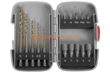 Набор насадок «ЭКСПЕРТ» для шуруповертов 15 предметов Зубр 26055-H15