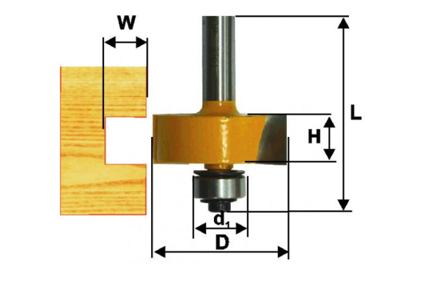 Фреза кромочная фальцевая (31.8х13 мм; 8 мм) Энкор 46326 Фреза кромочная фальцевая (31.8х13 мм; 8 мм) Энкор 46326