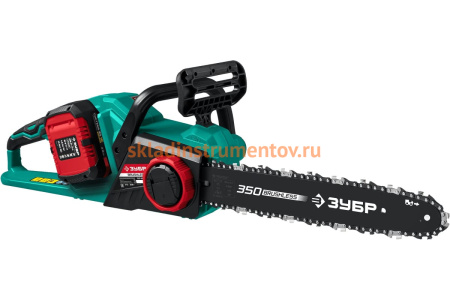 Бесщеточная цепная пила ЗУБР 2x18 В, 4 А*ч ПЦЛ-3635-42