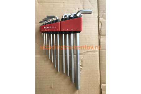 Набор длинных Г-образных шестигранников 1,5-12 мм, 11предметов FORCE 5116XL