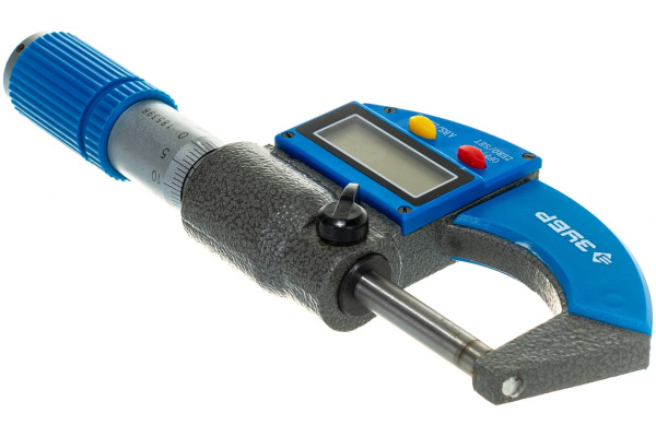 Гладкий цифровой микрометр, МКЦ 25, диапазон 0-25мм, шаг измерения 0,001мм Зубр "ЭКСПЕРТ" 34482-25_z01