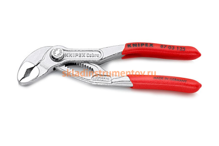 Переставные клещи KNIPEX COBRA с фиксатором, хром KN-8703125PEBK