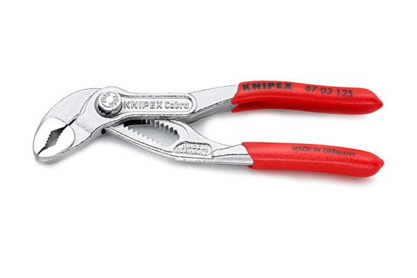 Переставные клещи KNIPEX COBRA с фиксатором, хром KN-8703125PEBK