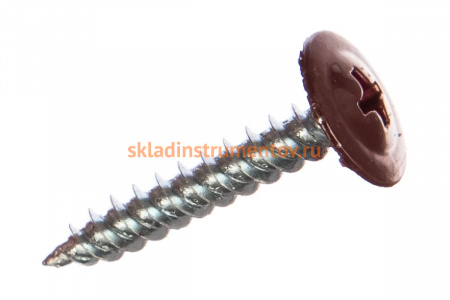 Саморезы с прессшайбой по листовому металлу до 0,9 мм Зубр RAL-3005 PH2 4,2х25 мм 400шт 300191-42-025-3005