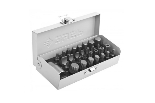 Набор бит "Эксперт" (32 шт; PH/SL/HEX/TORX/SPLINE) в металлическом боксе Зубр 2655-H32