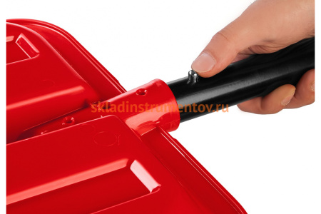 Пластиковая снеговая лопата с алюминиевой планкой, Зубр УРАЛ эргономичный алюминиевый черенок, V-ручка, 400 мм 39927