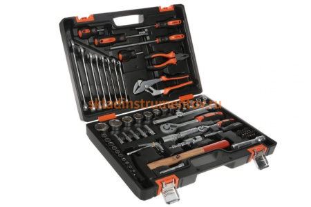 Набор инструментов 1/2, 1/4 дюйма CrV, пластиковый кейс 76 предметов Вихрь 73/6/7/4