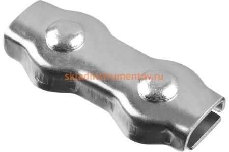 Зажим троса ЗУБР двойной 6мм 2 шт оцинк. 304446-06 Зажим троса ЗУБР двойной 6мм 2 шт оцинк. 304446-06