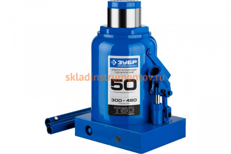 Гидравлический бутылочный домкрат 50т, 300-480мм, ЗУБР Профессионал T50 43060-50_z01