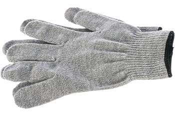 Трикотажные перчатки СИБРТЕХ, акрил, цвет серое мулине, оверлок, 68654