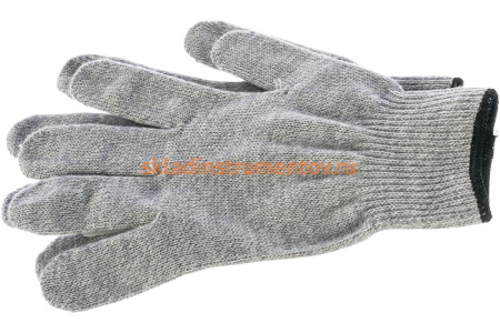Трикотажные перчатки СИБРТЕХ, акрил, цвет серое мулине, оверлок, 68654