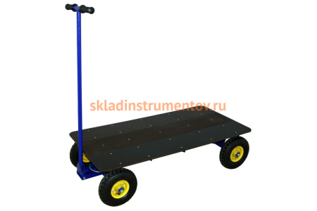 Тележка RUSKLAD платформенная, с поворотной осью ТПО О (600х1200) с пневматическими колёсами Тележка RUSKLAD платформенная, с поворотной осью ТПО О (600х1200) с пневматическими колёсами