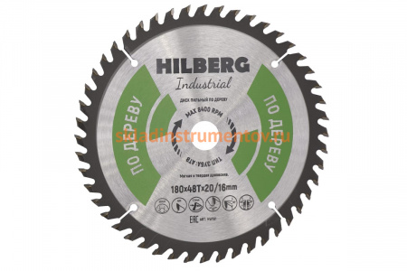 Диск пильный Industrial Дерево (180x20/16 мм; 48Т) Hilberg HW181
