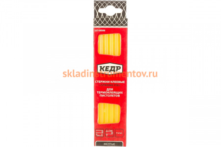 Стержни клеевые желтые (7 мм; 20 см; 6 шт.) КЕДР 117-0006 54894