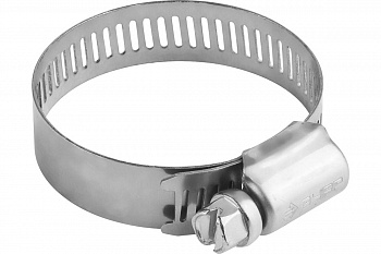 Хомуты Зубр "ЭКСПЕРТ" нержавеющая сталь, просечная лента 12 мм, 32-51 мм, 4 шт 37815-032-51-4