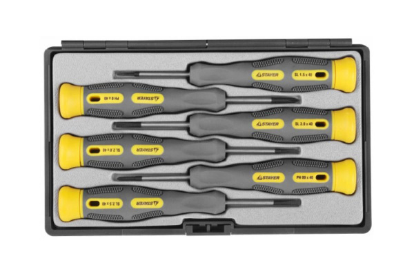 Набор отверток STAYER MAX-GRIP Precision для точных работ Cr-V 25826-H6 G