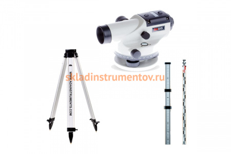 Оптический нивелир ADA Basis с поверкой + рейка STAFF 3 + штатив Light S А00197_К