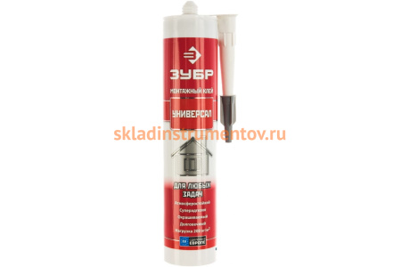 Монтажный герметик клей многоцелевой, 300мл Зубр 41331