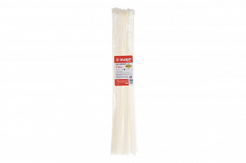 Нейлоновые хомуты Зубр белые, 9x650 мм, 50 шт. 309010-90-650