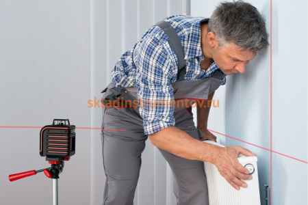 Лазерный уровень ADA Cube 360 + штатив 130 см + настенное магнитное крепление + лазерные очки + кейс А00543_К