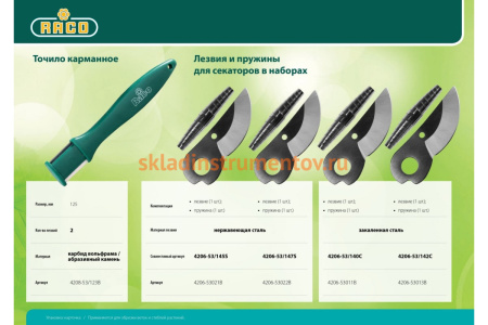 Лезвия и пружина для 4206-53/147S RACO 4206-53022B Лезвия и пружина для 4206-53/147S RACO 4206-53022B