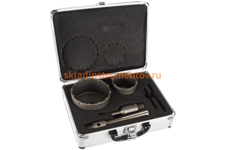 Набор коронок по бетону с оснасткой в кейсе Профессионал (68, 100 мм) ЗУБР 29185-H2-2