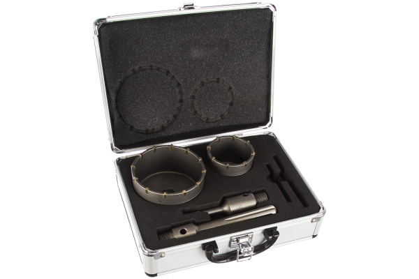 Набор коронок по бетону с оснасткой в кейсе Профессионал (68, 100 мм) ЗУБР 29185-H2-2