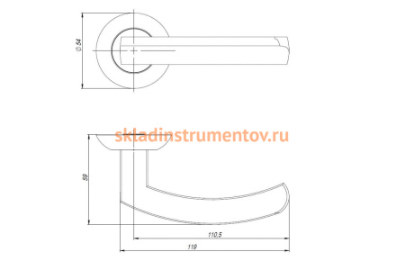 Раздельная ручка AJAX SIGMA JR SN/CP-3 матовый никель/хром, 140 мм 43181