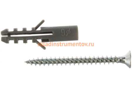 Дюбель 15 шт. с шурупом (6x30 мм) Евро Зубр 30662-06-30