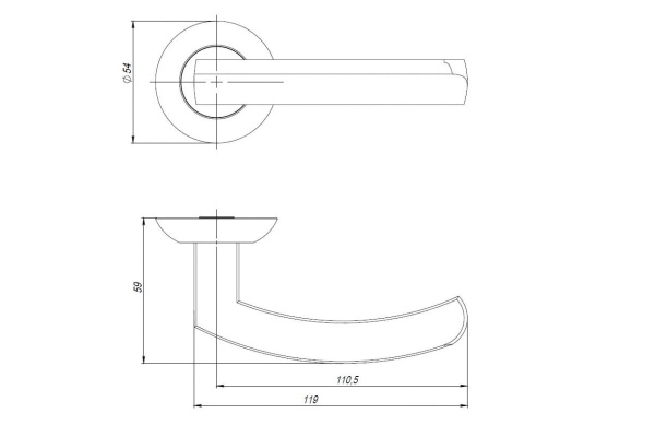 Раздельная ручка AJAX SIGMA JR SN/CP-3 матовый никель/хром, 140 мм 43181