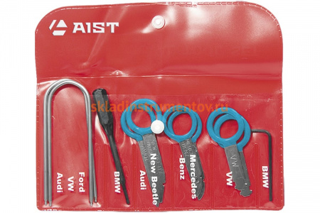 Набор для демонтажа автомагнитол MERCEDES, BMW, FORD, VW, AUDI, 10шт в конверте AIST 00-00009729