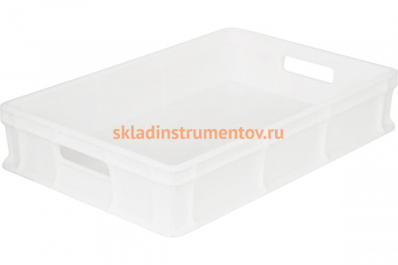 Морозостойкий сплошной ящик с ручками Тара.ру 600х400х120 мм, белый 16394