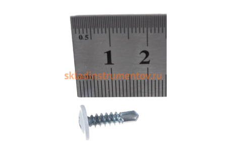 Саморезы с прессшайбой и сверлом по листовому металлу до 2мм Зубр окрашенные в RAL-9003 PH2 4,2х16мм 500шт 300211-42-016-9003