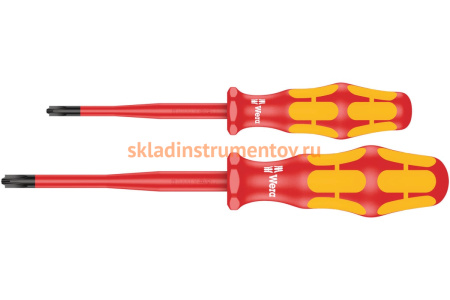 Крестовые отвертки WERA 165 iS VDE, PlusMinus PZ/S, с зауженным стержнем, 1x80/2x100 мм WE-006470
