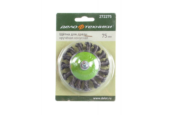 Щетка крученая конусная 75 мм для дрели Дело Техники 272275