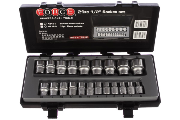 Набор головок с УПК 1/2" 21 шт. FORCE 4212-7