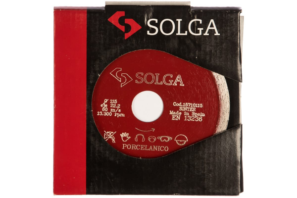 Диск алмазный сплошной (115х22,2 мм) HARD CERAMICS Solga Diamant 15710115