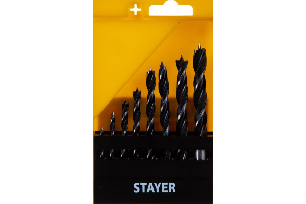 Набор сверл спиральных по дереву M-type Profesional (8 шт; 3-10 мм; HCS; М-образная заточка) Stayer 2942-H8_z02