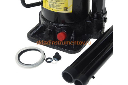 Гидравлический бутылочный домкрат ЭВРИКА с клапаном, 15 т, ремкомплект ER-80151