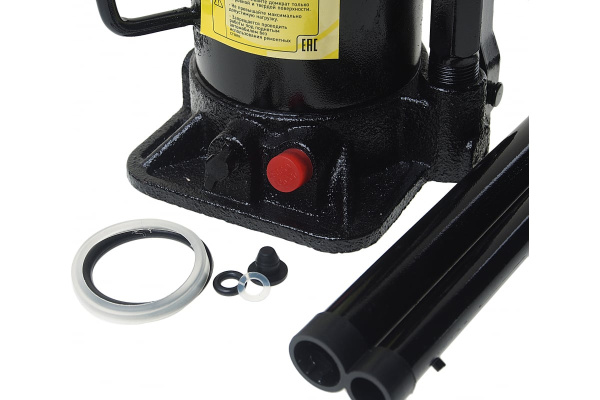 Гидравлический бутылочный домкрат ЭВРИКА с клапаном, 15 т, ремкомплект ER-80151