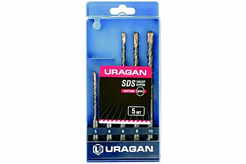 Набор буров 5 шт. по бетону (5-10 мм; SDS-plus) URAGAN 901-25554-H5