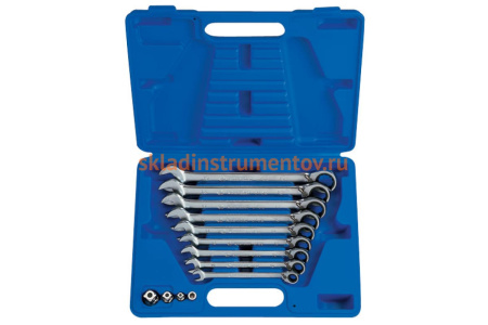 Набор комбинированных трещоточных ключей (8-19 мм, 13 предметов) KING TONY 13213MR