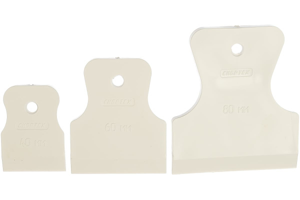 Набор шпателей 40-60-80мм, белая резина, 3шт СИБРТЕХ 85803