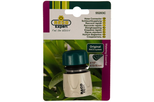 Соединитель (шланг 1/2"- насадка) для системы полива Raco 4250-55203C Соединитель (шланг 1/2"- насадка) для системы полива Raco 4250-55203C