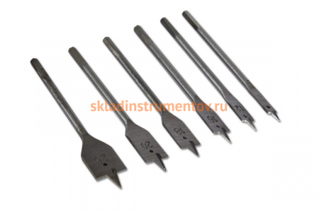 Сверла по дереву перовые 10,12,16,18,20,25 мм, 6 шт. SANTOOL 031960